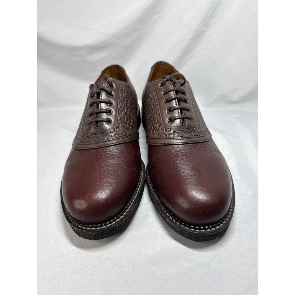 U.S. Trask Mens Saddle Shoes Leather Brown Lace Up Oxford Dress‎ Shoes 10.5M EUC